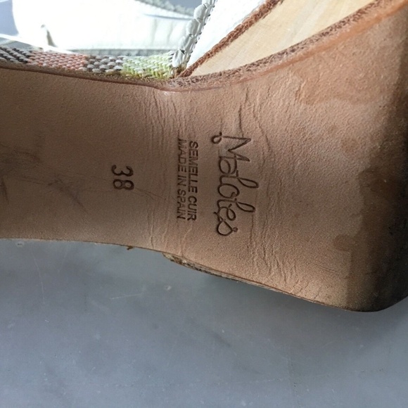 MALOLES LEATHER SANDALS PLATFORM WHITE SZ 38 - Picture 4 of 6